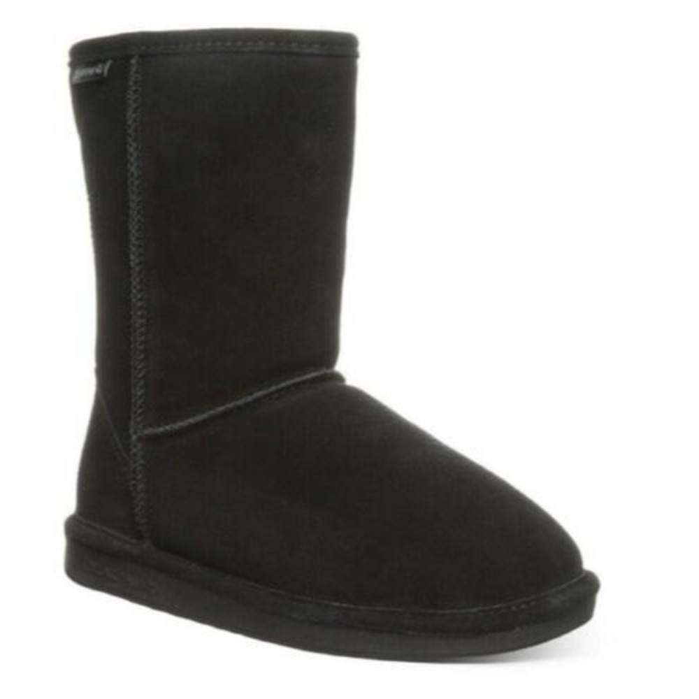 Bearpaw Eva boots big girls black suede leather wool lining sheepskin 1